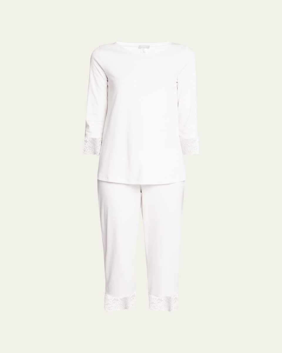 Moments Lace-Trim Cropped Pajama Set